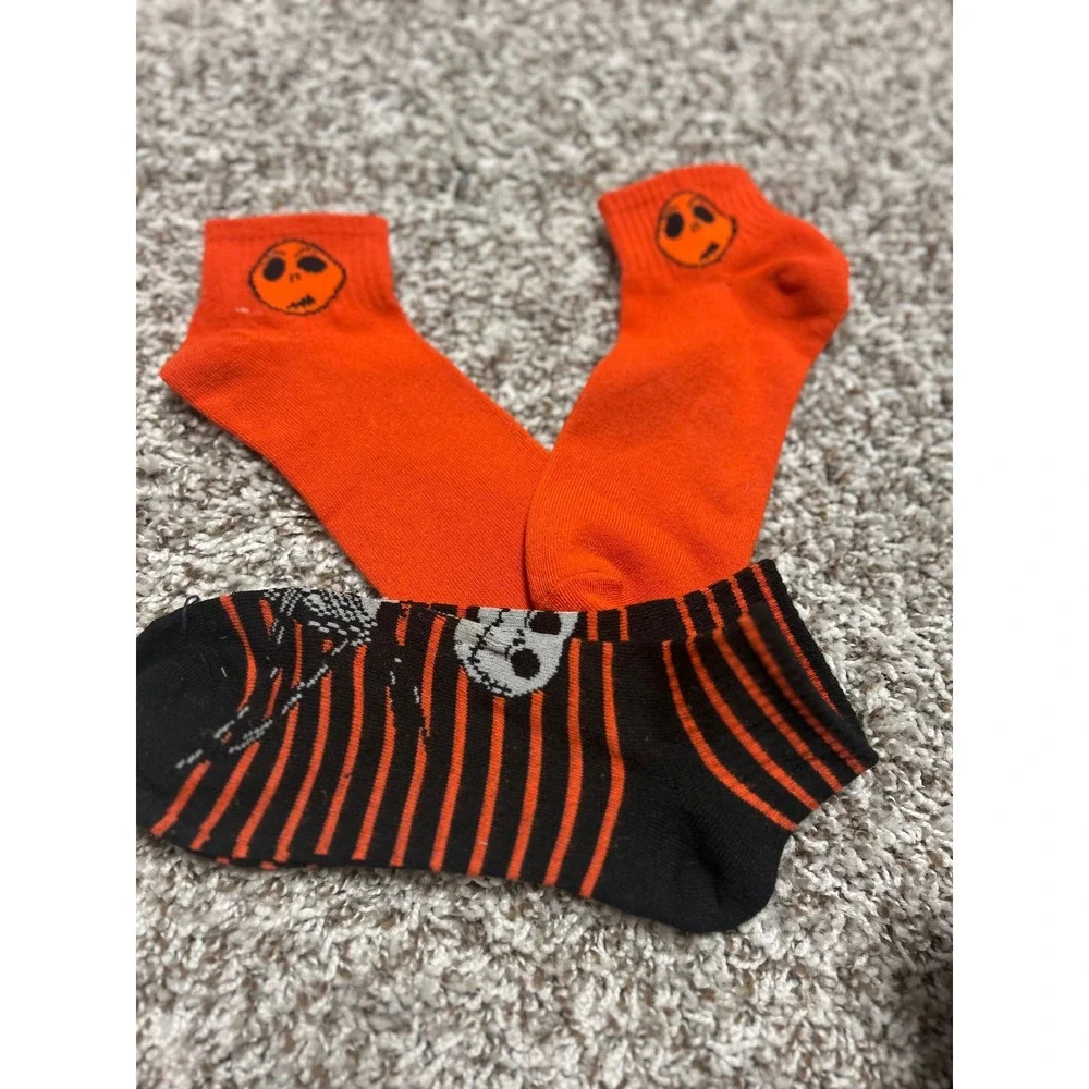 Disney Nightmare Before Christmas Jack Skellington Ankle Socks Bundle Orange